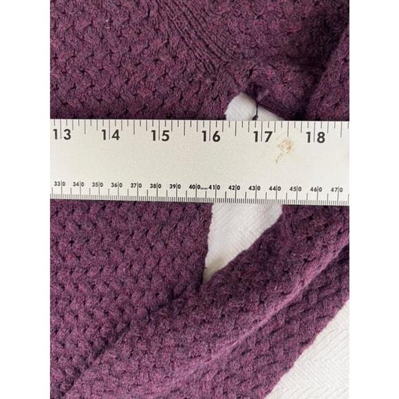 American Eagle Outfitters Textured Knit Sweater Medium Burgundy Pullover - Picture 7 of 7